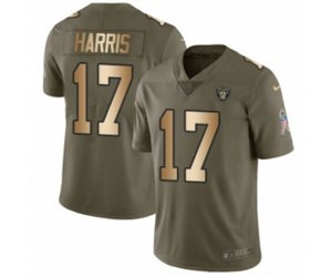 Oakland Raiders #17 Dwayne Harris Limited Olive Gold 2017 Salute to Service NFL Jersey
