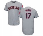 Cleveland Indians #17 Brad Miller Grey Road Flex Base Authentic Collection Baseball Jersey