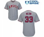 Los Angeles Angels of Anaheim #33 CJ Wilson Replica Grey Road Cool Base Baseball Jersey