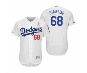 Ross Stripling Los Angeles Dodgers #68 White 2019 Mother\'s Day Flex Base Home Jersey