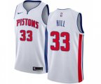 Detroit Pistons #33 Grant Hill Authentic White Home Basketball Jersey - Association Edition