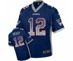 New England Patriots #12 Tom Brady Elite Navy Blue Drift Fashion Football Jersey