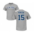 New York Yankees #15 Thurman Munson Gray Name & Number T-Shirt