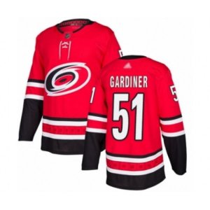 Carolina Hurricanes #51 Jake Gardiner Authentic Red Home Hockey Jersey