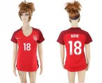 2017-18 USA #18 WOOD Away Women Soccer Jersey
