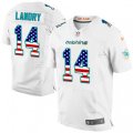 Miami Dolphins #14 Jarvis Landry Elite White Road USA Flag Fashion NFL Jersey