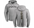 New Orleans Saints #87 Jared Cook Ash Backer Pullover Hoodie