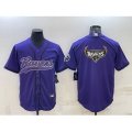 Baltimore Ravens Purple Team Big Logo With Patch Cool Base Stitched Baseball Jersey