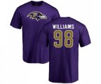 Baltimore Ravens #98 Brandon Williams Purple Name & Number Logo T-Shirt