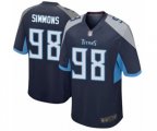 Tennessee Titans #98 Jeffery Simmons Game Navy Blue Team Color Football Jersey