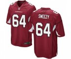 Arizona Cardinals #64 J.R. Sweezy Game Red Team Color Football Jersey