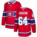 Montreal Canadiens #64 Jeremiah Addison Premier Red Home NHL Jersey