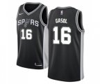 San Antonio Spurs #16 Pau Gasol Swingman Black Road Basketball Jersey - Icon Edition