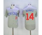 Men Chicago Cubs #14 Ernie Banks Majestic Gray Flexbase Authentic Collection Player Jersey