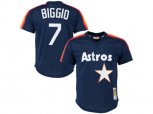 Houston Astros #7 Craig Biggio Mitchell & Ness Navy Cooperstown Mesh Batting Practice Jersey