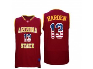 2016 US Flag Fashion Men\'s Arizona State Sun Devils James Harden #13 College Basketball Jersey - Maroon