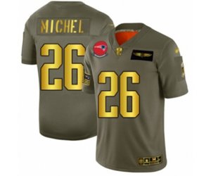 New England Patriots #26 Sony Michel Olive Gold 2019 Salute to Service Limited Football Jersey