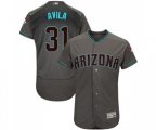 Arizona Diamondbacks #31 Alex Avila Gray Teal Alternate Authentic Collection Flex Base Baseball Jersey