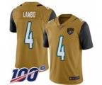 Jacksonville Jaguars #4 Josh Lambo Limited Gold Rush Vapor Untouchable 100th Season Football Jersey