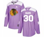 Chicago Blackhawks #30 Cam Ward Authentic Purple Fights Cancer Practice NHL Jersey