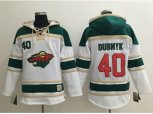 Minnesota Wild #40 Devan Dubnyk White Sawyer Hooded Sweatshirt Stitched NHL Jersey