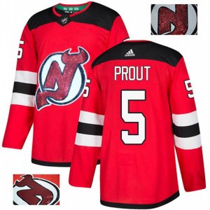 New Jersey Devils #5 Dalton Prout Authentic Red Fashion Gold NHL Jersey