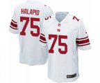 New York Giants #75 Jon Halapio Game White Football Jersey