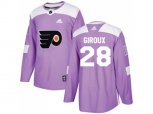 Adidas Philadelphia Flyers #28 Claude Giroux Purple Authentic Fights Cancer Stitched NHL Jersey