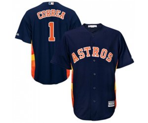 Houston Astros #1 Carlos Correa Replica Navy Blue Alternate Cool Base Baseball Jersey
