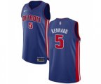 Detroit Pistons #5 Luke Kennard Authentic Royal Blue Road Basketball Jersey - Icon Edition