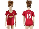 Women Manchester United #16 Carrick Red Home Soccer Club Jersey