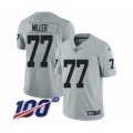 Oakland Raiders #77 Kolton Miller Limited Silver Inverted Legend 100th Season Football Jersey
