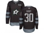 Dallas Stars #30 Jon Casey Authentic Black 1917-2017 100th Anniversary NHL Jersey