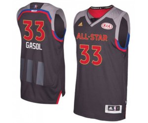 Memphis Grizzlies #33 Marc Gasol Authentic Charcoal 2017 All Star Basketball Jersey