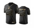 Carolina Panthers #22 Christian McCaffrey Limited Black Golden Edition Football Jersey