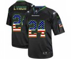 Seattle Seahawks #24 Marshawn Lynch Elite Black USA Flag Fashion Football Jersey