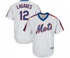 New York Mets #12 Juan Lagares Replica White Alternate Cool Base Baseball Jersey