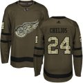 Detroit Red Wings #24 Chris Chelios Premier Green Salute to Service NHL Jersey