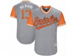 Baltimore Orioles #13 Manny Machado Mr. Miami Authentic Gray 2017 Players Weekend MLB Jersey
