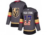 Vegas Golden Knights #17 Vegas Strong Grey Home Authentic USA Flag Stitched NHL Jersey