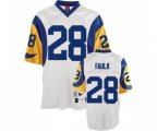 Los Angeles Rams #28 Marshall Faulk Authentic White Throwback Football Jersey