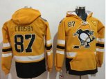 Pittsburgh Penguins #87 Sidney Crosby Gold Sawyer Hooded Sweatshirt 2017 Stadium Series Stitched NHL Jersey