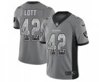 Oakland Raiders #42 Ronnie Lott Limited Gray Rush Drift Fashion Football Jersey