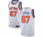 New York Knicks #67 Taj Gibson Swingman White Basketball Jersey - Association Edition