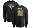 Jacksonville Jaguars #81 Niles Paul Black Name & Number Logo Long Sleeve T-Shirt