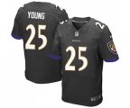 Baltimore Ravens #25 Tavon Young Elite Black Alternate Football Jersey