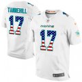 Miami Dolphins #17 Ryan Tannehill Elite White Road USA Flag Fashion NFL Jersey