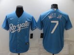 Kansas City Royals #7 Bobby Witt Jr Light Blue Cool Base Stitched MLB Jersey