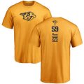 Nashville Predators #59 Roman Josi Gold One Color Backer T-Shirt