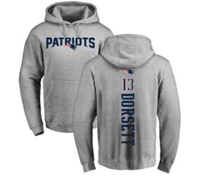New England Patriots #13 Phillip Dorsett Ash Backer Pullover Hoodie